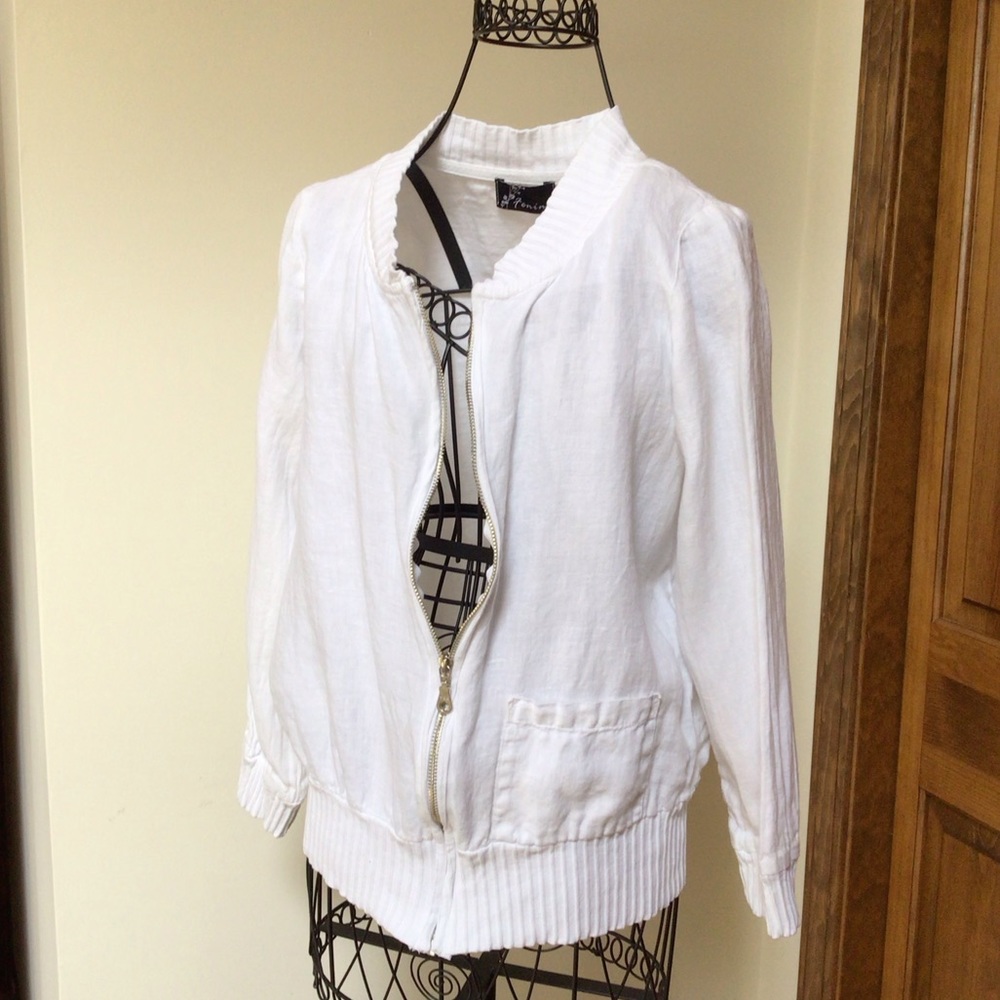 Fenini linen jacket, White, XS
